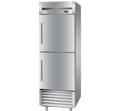 2 half doors fan cooling freezer American style upright chiller vertical cooler