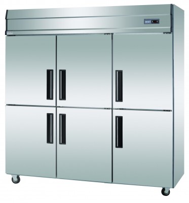 6-solid door upright fan cooling freezer stainless steel refrigerator vertical chiller.