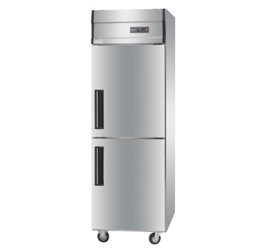 Commercial 2-solid door freezer fan cooling chiller stainless upright refrigerator.