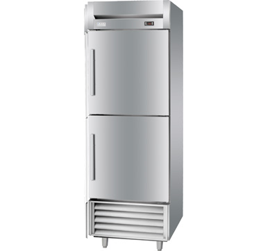 Stainless steel premium 2 half solid door refrigerator vertical chiller upright cooler
