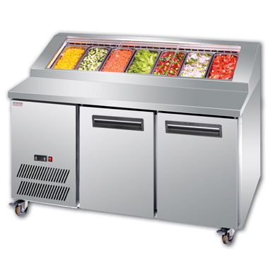pizza preparation bar cold food worktop salad counter chiller sandwich underbench fridge gn pan