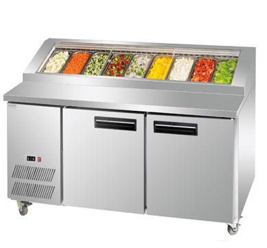 pizza worktop cold food preparation bar salad counter chiller sandwich underbench fridge gn pan