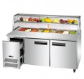 cold sandwich bar with glass canopy salad worktop underbench chiller food preparation counter chiller