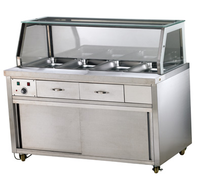gn pan hot food workbech with glass canopy bread worktop pizza heated counter sandwich preparation bar