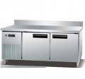 2-solid door commercial refrigerated undercounter chiller workbench refrigerator tabletop cooler with splashback fridge