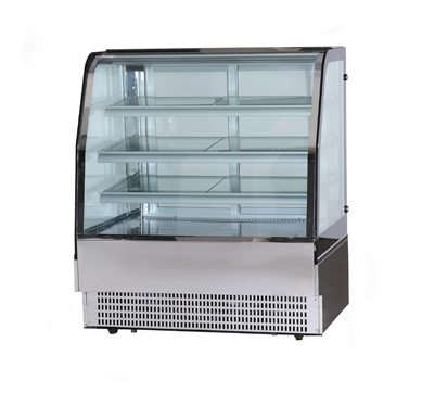 refrigerated curved cake showcase chiller bread counter display pastry counter cooler cake display fridge