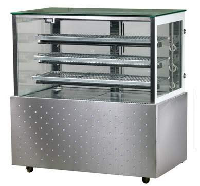 heated pastry showcase square cake dispaly case commercial cake counter display